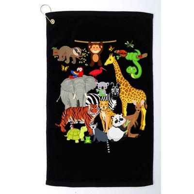 Zoo Animals Wildlife Birthday Party Zoo Day 26 Animals Platinum Collection Golf Towel