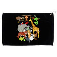 Zoo Animals Wildlife Birthday Party Zoo Day 26 Animals Grommeted Golf Towel