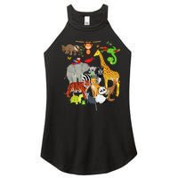 Zoo Animals Wildlife Birthday Party Zoo Day 26 Animals Women's Perfect Tri Rocker Tank