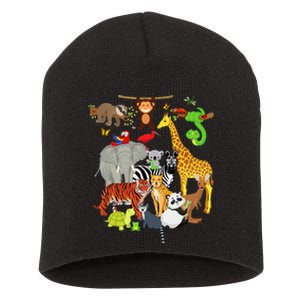 Zoo Animals Wildlife Birthday Party Zoo Day 26 Animals Short Acrylic Beanie