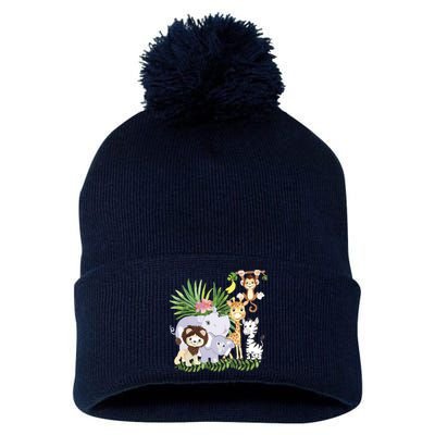 Zoo Animals Wildlife Birthday Party A Day At The Zoo Safari Pom Pom 12in Knit Beanie