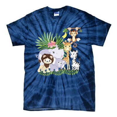 Zoo Animals Wildlife Birthday Party A Day At The Zoo Safari Tie-Dye T-Shirt