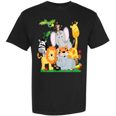 Zoo Animals Wildlife Birthday Party A Day At The Zoo Garment-Dyed Heavyweight T-Shirt