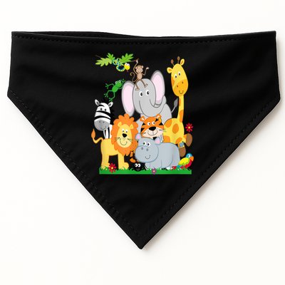 Zoo Animals Wildlife Birthday Party A Day At The Zoo USA-Made Doggie Bandana