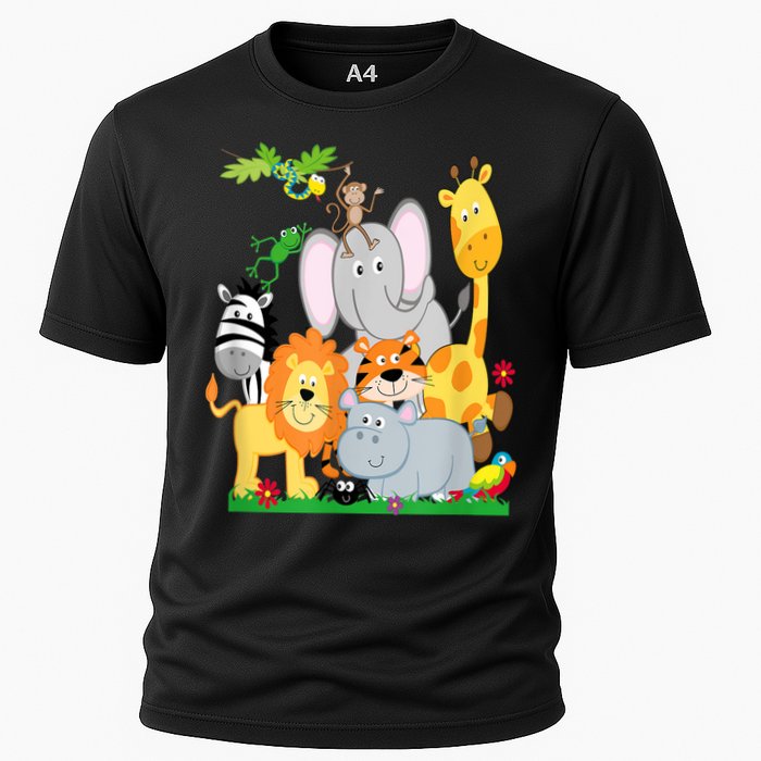 Zoo Animals Wildlife Birthday Party A Day At The Zoo Cooling Performance Crew T-Shirt