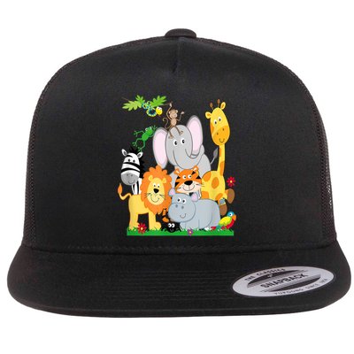 Zoo Animals Wildlife Birthday Party A Day At The Zoo Flatbill Hat