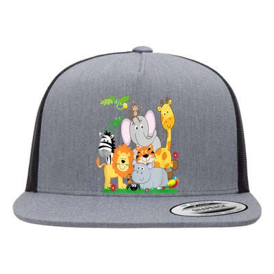 Zoo Animals Wildlife Birthday Party A Day At The Zoo Flat Bill Trucker Hat