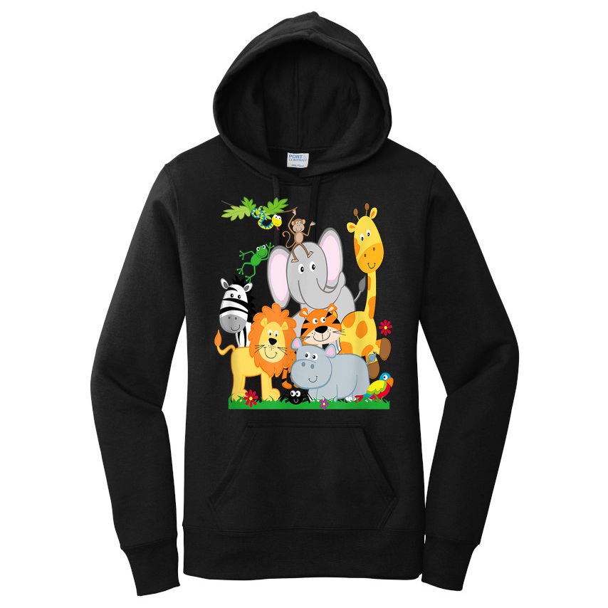 Zoo Animals Wildlife Birthday Party A Day At The Zoo Women's Pullover Hoodie
