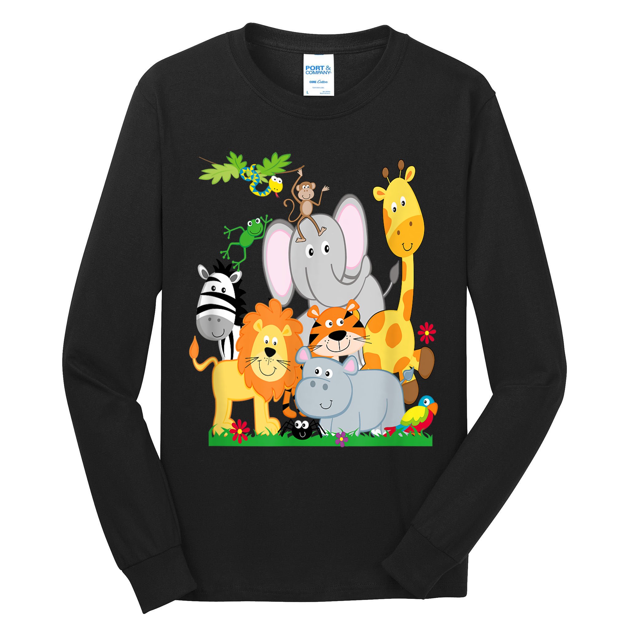 Zoo Animals Wildlife Birthday Party A Day At The Zoo Tall Long Sleeve T-Shirt