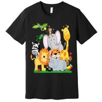 Zoo Animals Wildlife Birthday Party A Day At The Zoo Premium T-Shirt