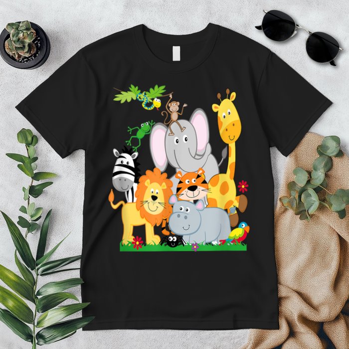 Zoo Animals Wildlife Birthday Party A Day At The Zoo Premium T-Shirt