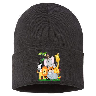 Zoo Animals Wildlife Birthday Party A Day At The Zoo Sustainable Knit Beanie
