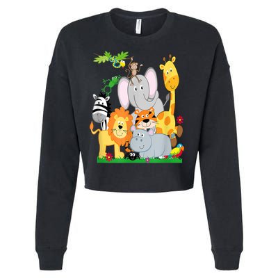 Zoo Animals Wildlife Birthday Party A Day At The Zoo Cropped Pullover Crew