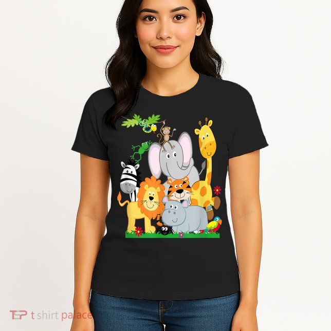 Zoo Animals Wildlife Birthday Party A Day At The Zoo Womens T-Shirt