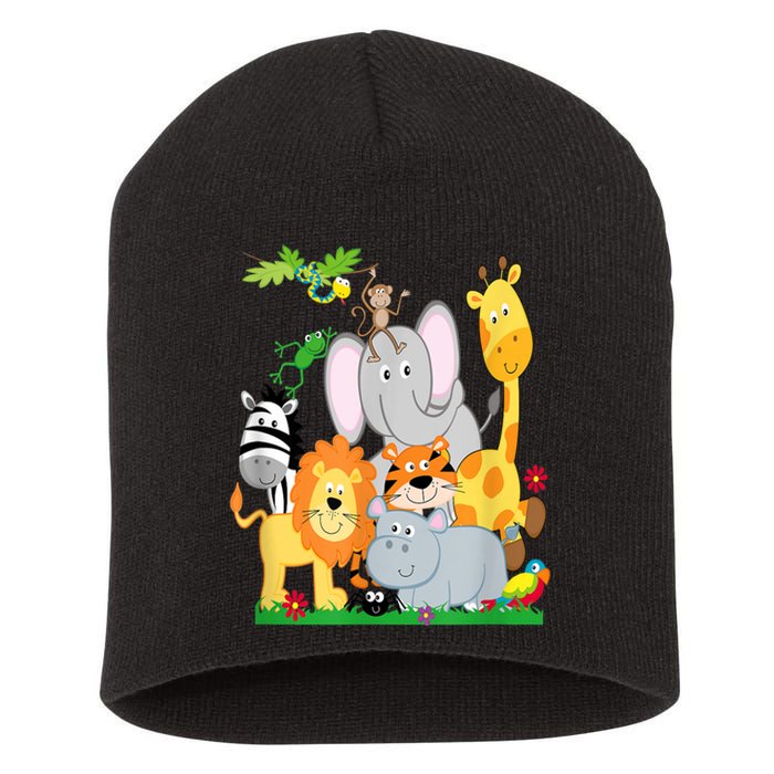 Zoo Animals Wildlife Birthday Party A Day At The Zoo Short Acrylic Beanie