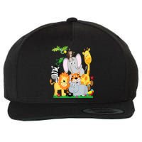 Zoo Animals Wildlife Birthday Party A Day At The Zoo Wool Snapback Cap