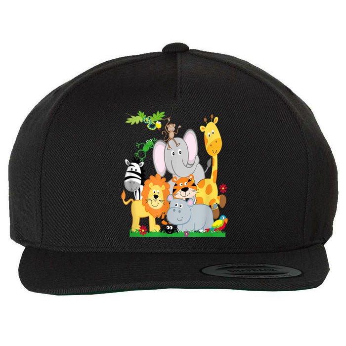 Zoo Animals Wildlife Birthday Party A Day At The Zoo Wool Snapback Cap