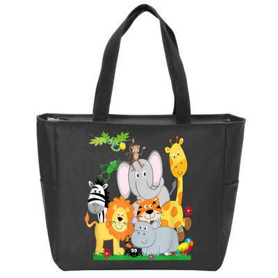 Zoo Animals Wildlife Birthday Party A Day At The Zoo Zip Tote Bag