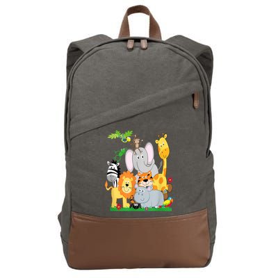 Zoo Animals Wildlife Birthday Party A Day At The Zoo Cotton Canvas Backpack