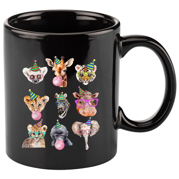 Zoo Animals Wildlife Birthday Party Zoo Day Animals 11oz C Handle Ceramic Mug