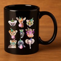 Zoo Animals Wildlife Birthday Party Zoo Day Animals 11oz C Handle Ceramic Mug