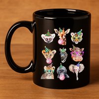 Zoo Animals Wildlife Birthday Party Zoo Day Animals 11oz C Handle Ceramic Mug
