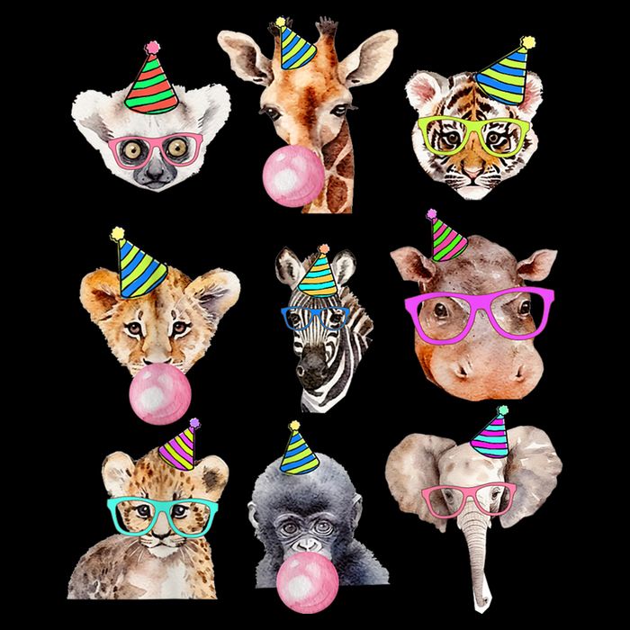 Zoo Animals Wildlife Birthday Party Zoo Day Animals Drawstring Bag