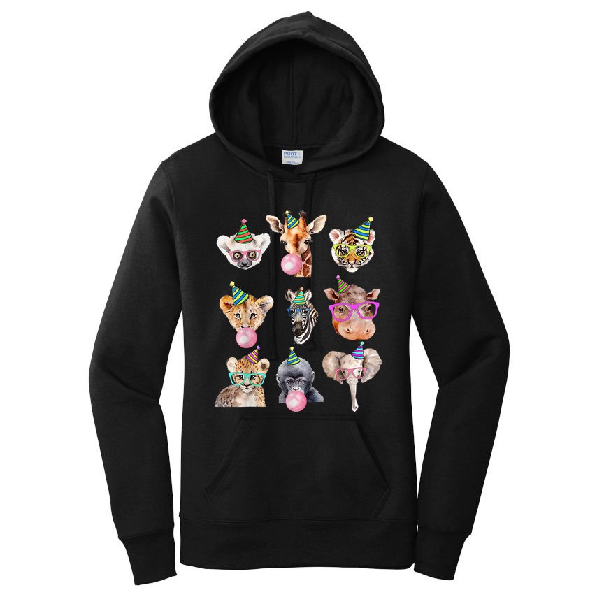 Zoo Animals Wildlife Birthday Party Zoo Day Animals Women's Pullover Hoodie