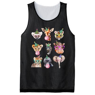 Zoo Animals Wildlife Birthday Party Zoo Day Animals Mesh Reversible Basketball Jersey Tank