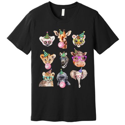 Zoo Animals Wildlife Birthday Party Zoo Day Animals Premium T-Shirt