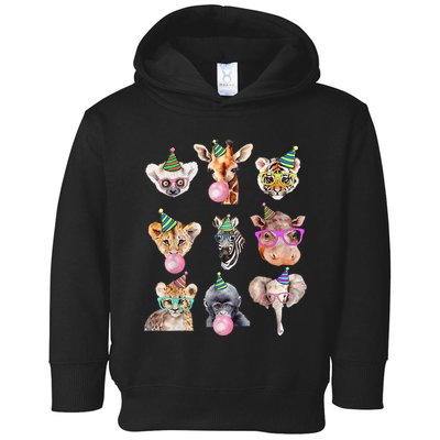 Zoo Animals Wildlife Birthday Party Zoo Day Animals Toddler Hoodie