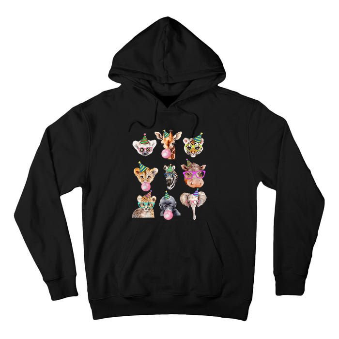 Zoo Animals Wildlife Birthday Party Zoo Day Animals Tall Hoodie