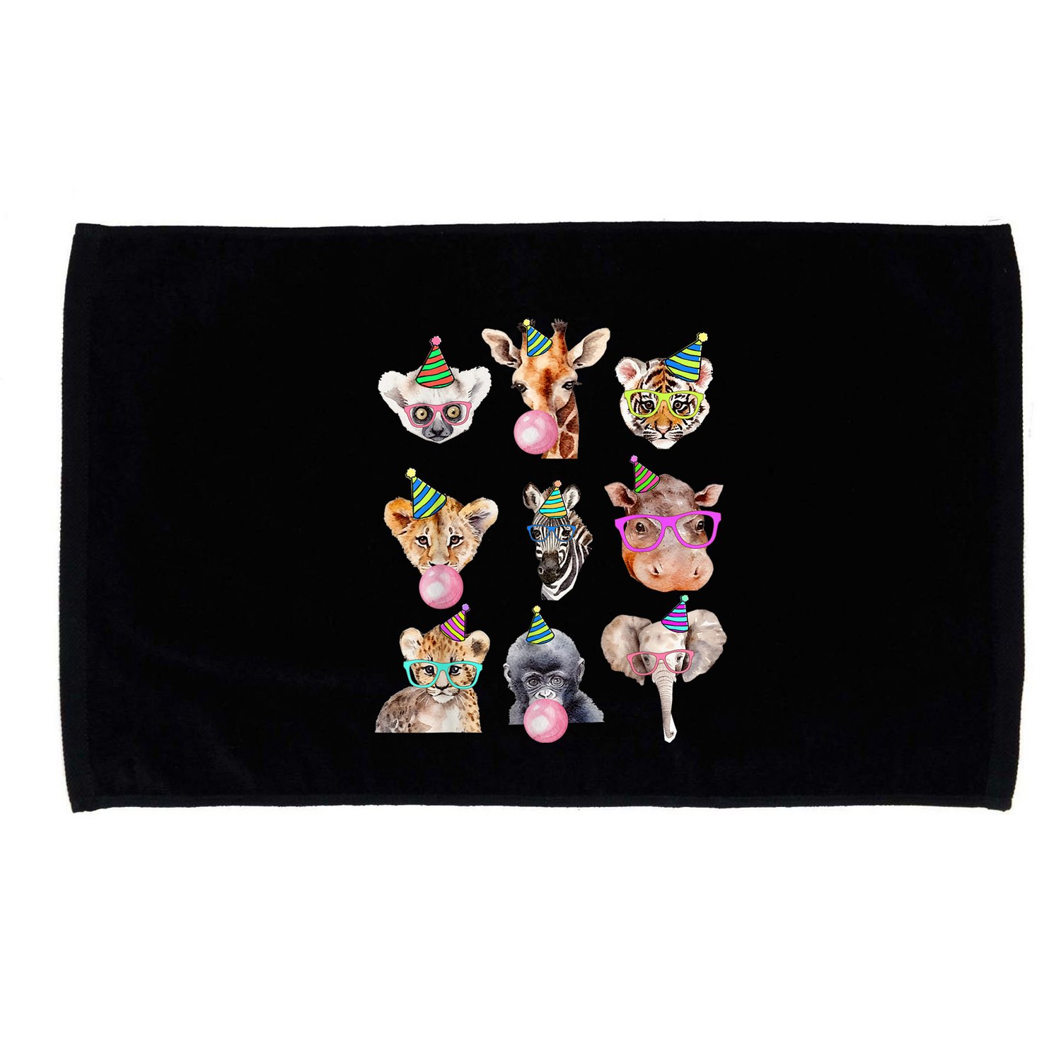 Zoo Animals Wildlife Birthday Party Zoo Day Animals Microfiber Hand Towel