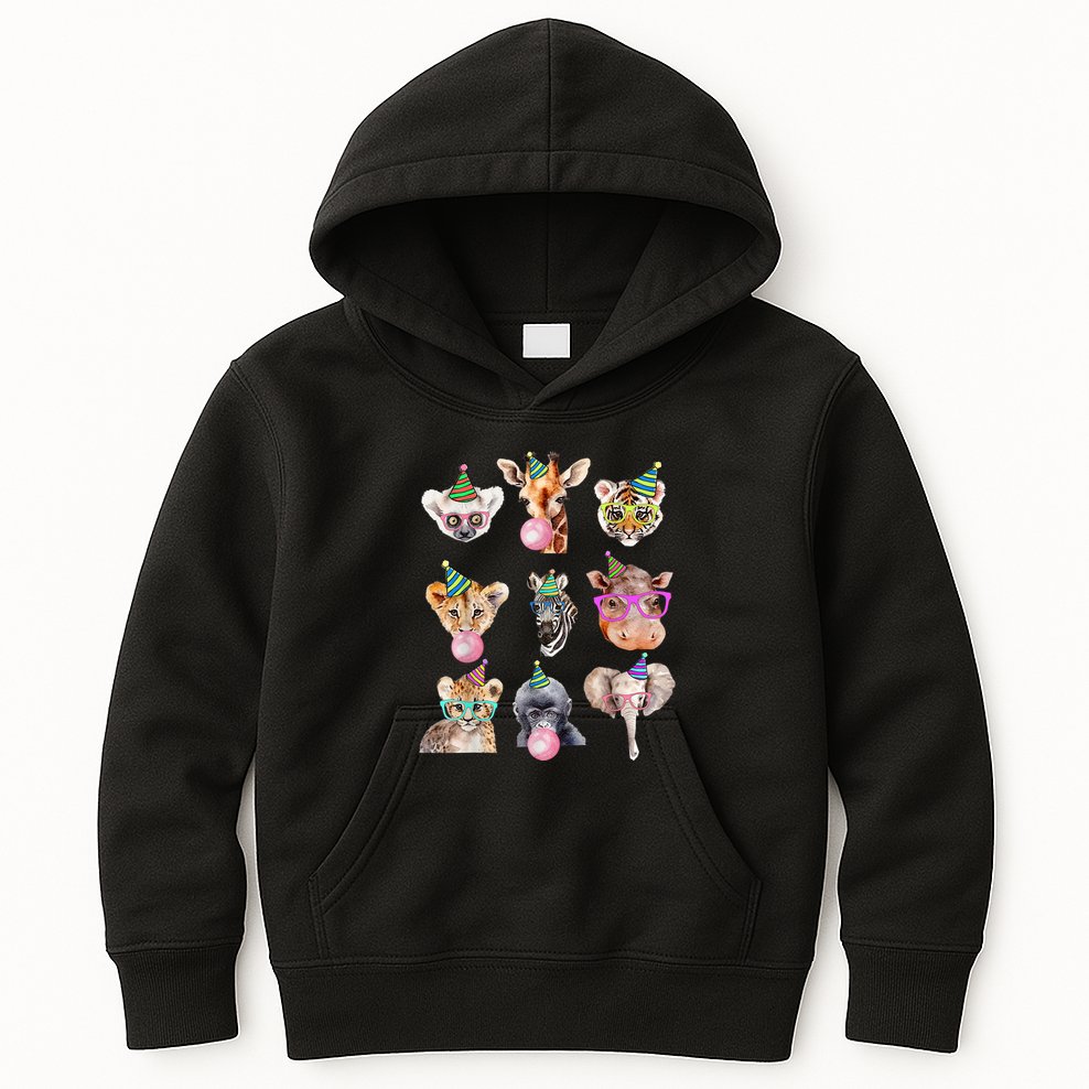 Zoo Animals Wildlife Birthday Party Zoo Day Animals Kids Hoodie