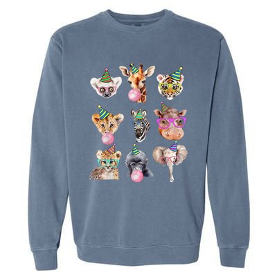 Zoo Animals Wildlife Birthday Party Zoo Day Animals Garment-Dyed Sweatshirt