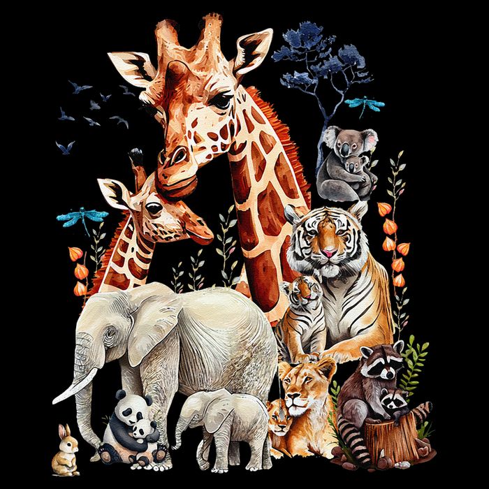 Zoo Animals Wildlife Birthday Party Animal Safari Jungle Ladies Essential Flowy Tank
