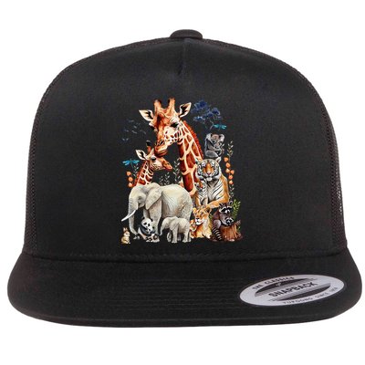 Zoo Animals Wildlife Birthday Party Animal Safari Jungle Flatbill Hat