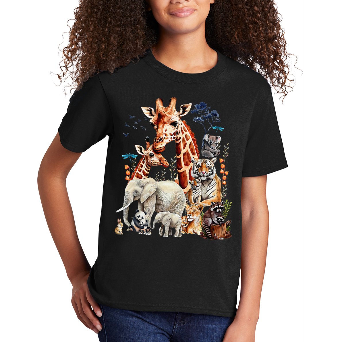 Zoo Animals Wildlife Birthday Party Animal Safari Jungle Kids T-Shirt