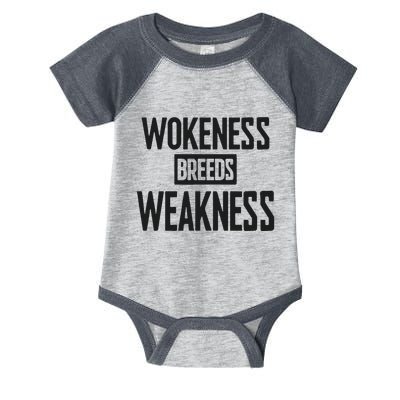 Zeek Arkham Wokeness Breeds Weakness Infant Baby Jersey Bodysuit