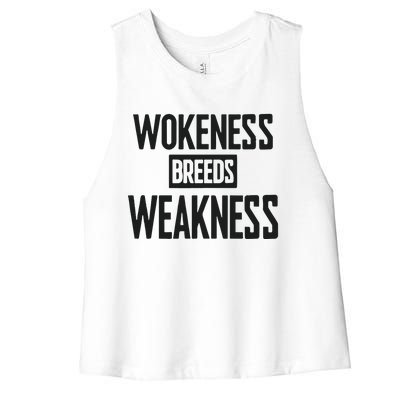 Zeek Arkham Wokeness Breeds Weakness Women's Racerback Cropped Tank