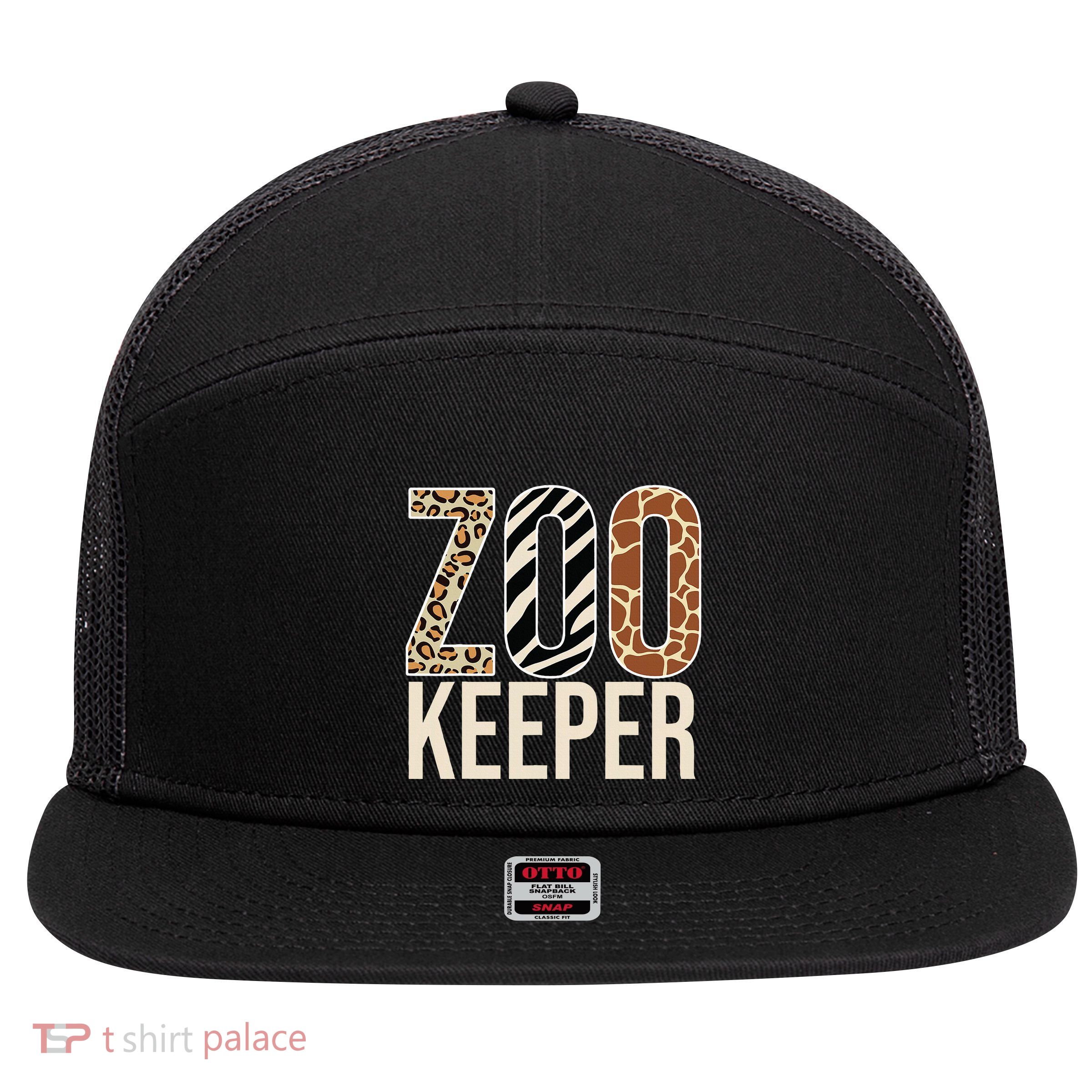 Zookeeper Animals Zoo Wildlife Lover Safari Savanna Costume 7 Panel Mesh Trucker Snapback Hat