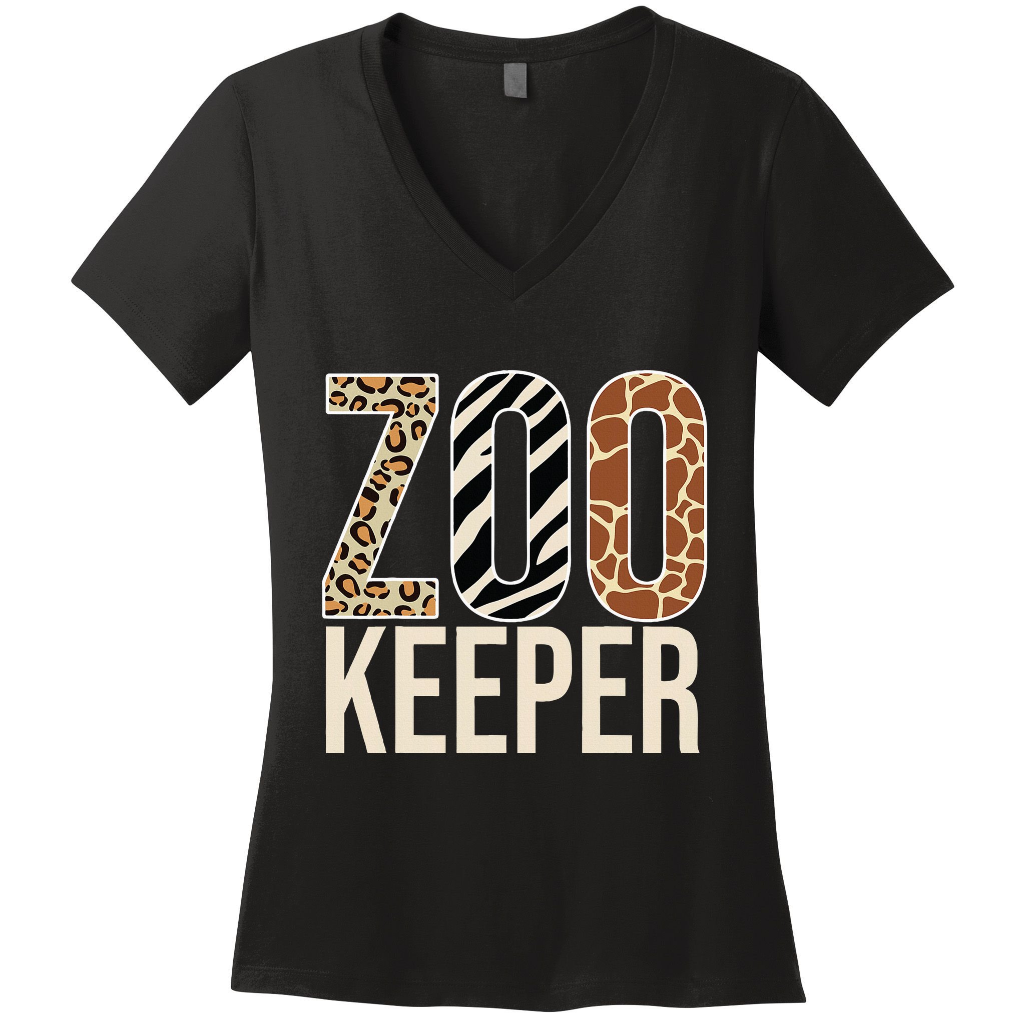 Zookeeper Animals Zoo Wildlife Lover Safari Savanna Costume Women's V-Neck T-Shirt