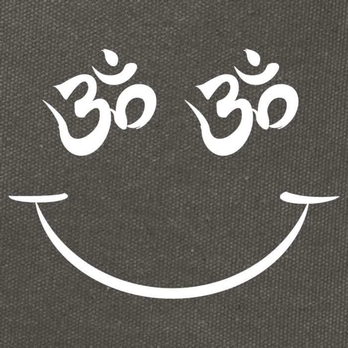 Zen Buddha Buddhist OM AUM Smiley Cotton Canvas Backpack