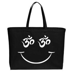 Zen Buddha Buddhist OM AUM Smiley Cotton Canvas Jumbo Tote