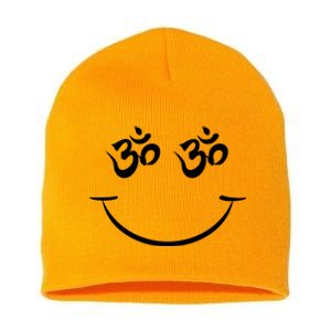 Zen Buddha Buddhist OM AUM Smiley Short Acrylic Beanie