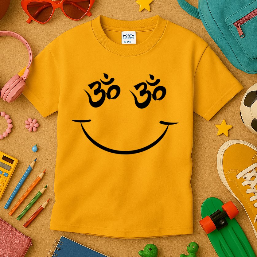 Zen Buddha Buddhist OM AUM Smiley Kids T-Shirt
