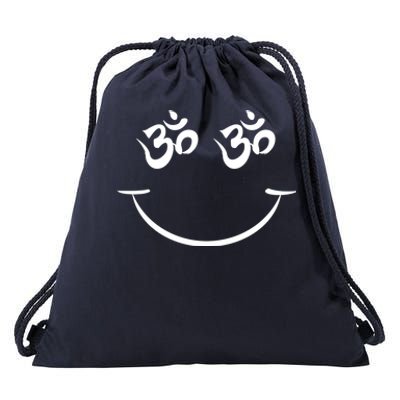 Zen Buddha Buddhist OM AUM Smiley Drawstring Bag