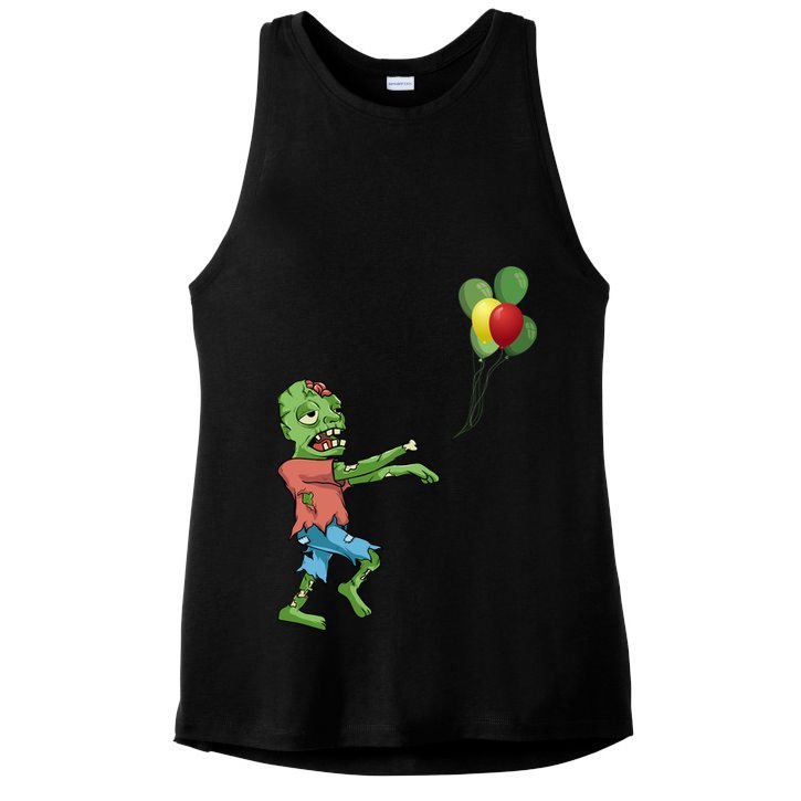 Zombie Birthday Balloon Funny Ladies PosiCharge Tri-Blend Wicking Tank