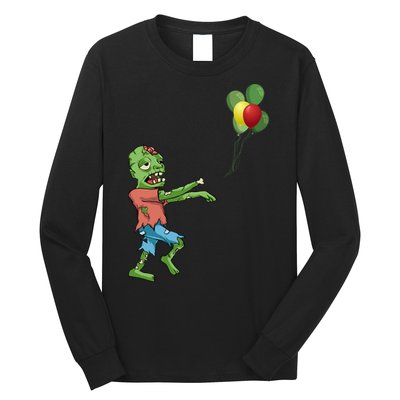 Zombie Birthday Balloon Funny Long Sleeve Shirt