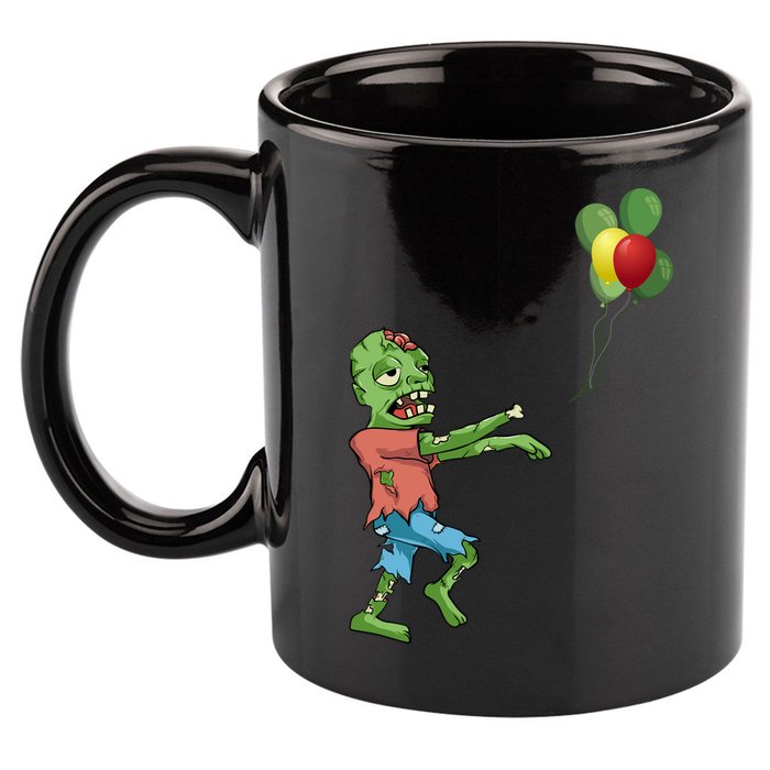 Zombie Birthday Balloon Funny 11oz C Handle Ceramic Mug